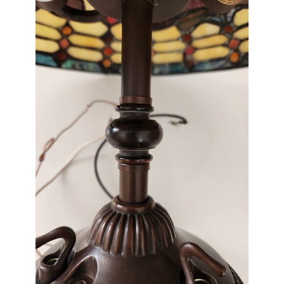 Vintage Tiffany Style Lamp Glass Jewel Wall Mount Light 13"X11.5" - Picture 7 of 10